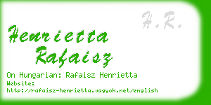 henrietta rafaisz business card